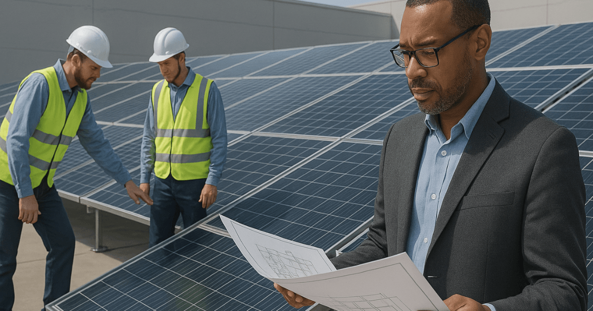 Showing the solar structure for installing the solar panels