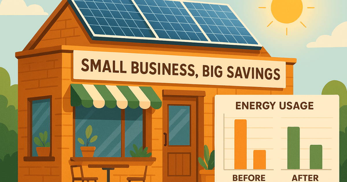 a small business is seeing is usage of electricity bill after switching to solar