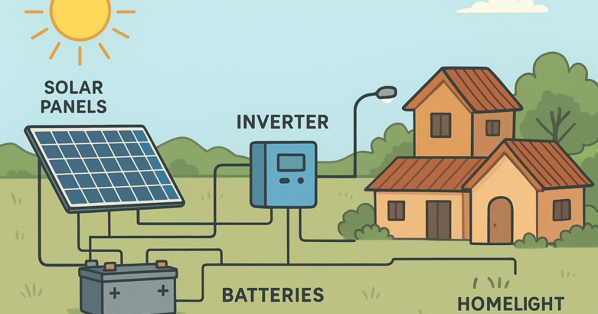 solar microgrid and inverter connected